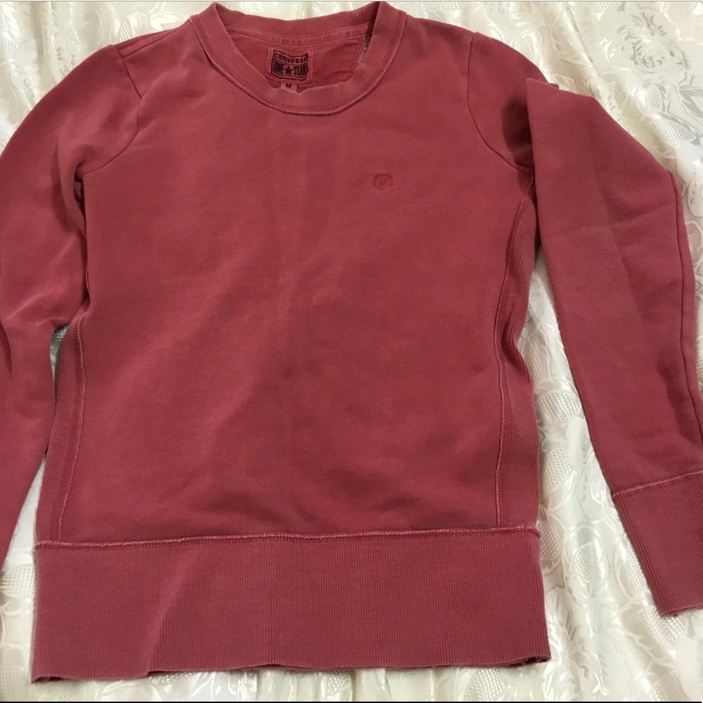 faded red converse sweater